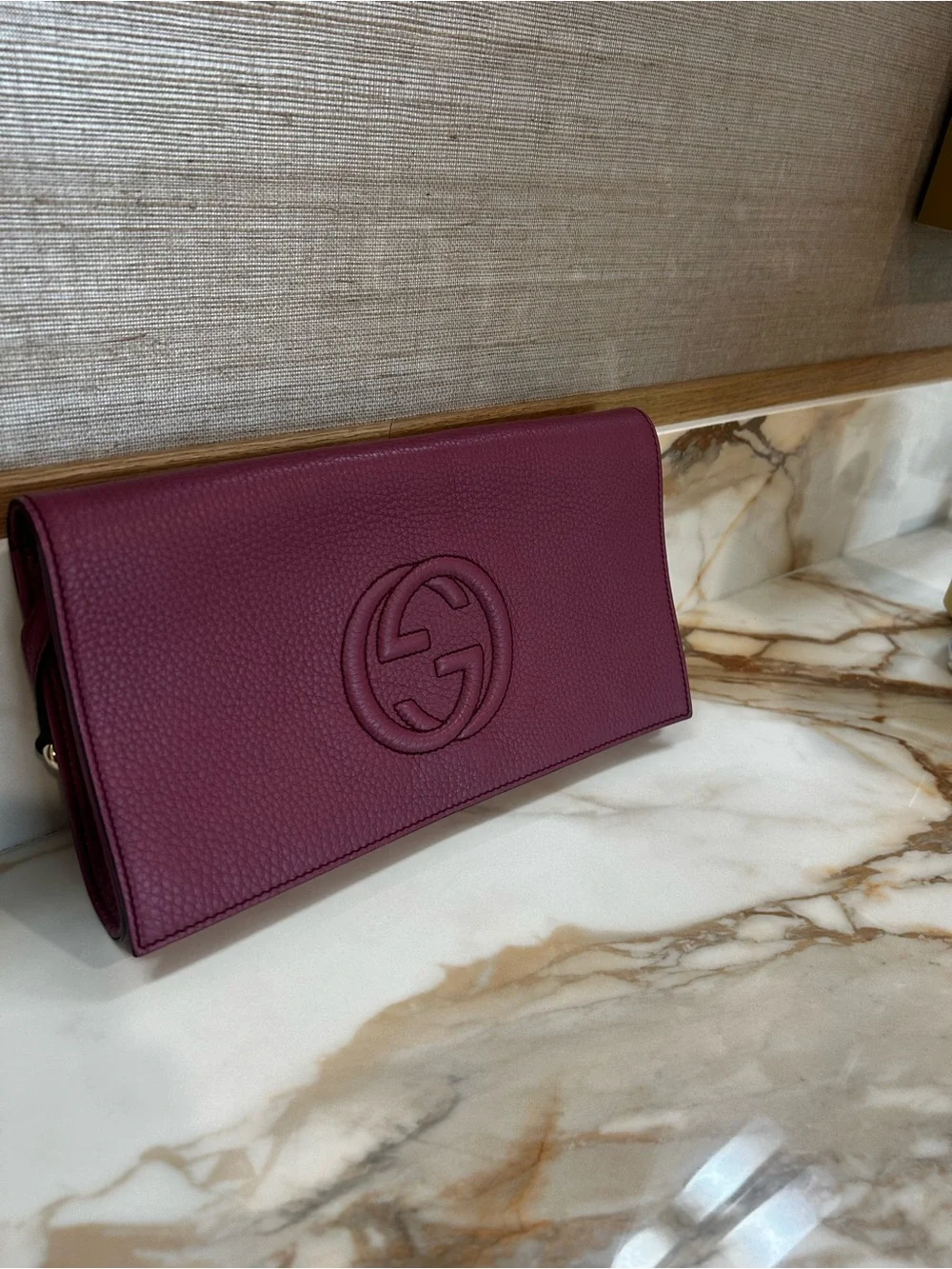 Gucci Shoulder Bag in Deep Burgundy with Gold Chain - Picture 5 of 5